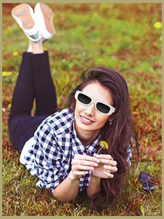 Retro Rectangle Sunglasses Plastic Frame UV Protection Polarized main image 7